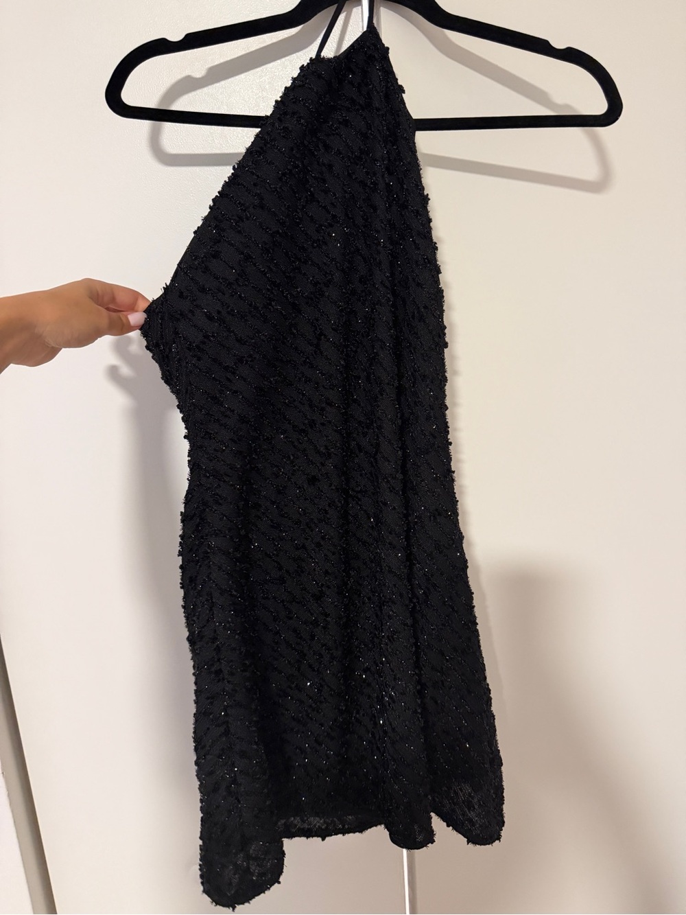 NBD Black Textured Off-the-Shoulder Sweater Dress